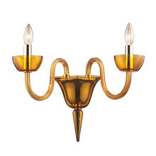 ELK Home Plus 6210/2 - VIDRIANA COLLECTION 2-LIGHT WALL SCONCE in AMBER GLASS with POLISHED CHROME ACCE