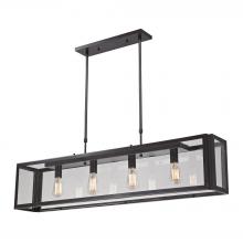 ELK Home Plus 63023-4 - Parameters 4-Light Linear Chandelier in Bronze with Clear Glass