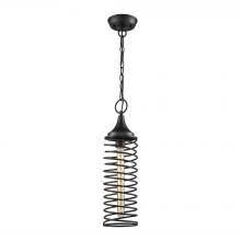 ELK Home Plus 65231/1 - Spring 1-Light Mini Pendant in Oil Rubbed Bronze with Twisted Metal Shade