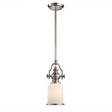 ELK Home Plus 66112-1 - Chadwick 1-Light Mini Pendant in Polished Nickel with White Glass