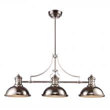 ELK Home Plus 66115-3 - Chadwick 3-Light Island Light in Polished Nickel with Matching Shades