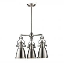 ELK Home Plus 66120-3 - Chadwick 3-Light Chandelier in Satin Nickel with Matching Shades