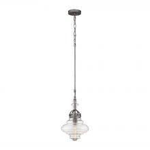 ELK Home Plus 66168/1 - Gramercy 1-Light Mini Pendant in Weathered Zinc with Clear Glass