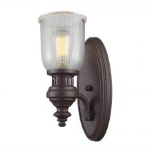 ELK Home Plus 66760-1 - Chadwick 1-Light Wall Lamp in Oiled Bronze with Clear Ribbed Glass