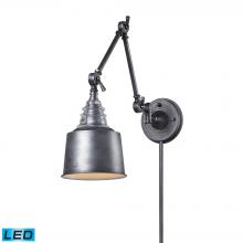 ELK Home Plus 66825-1-LED - Insulator Glass 1-Light Swingarm Wall Lamp in Weathered Zinc - Includes LED Bulb