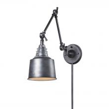 ELK Home Plus 66825-1 - Insulator Glass 1-Light Swingarm Wall Lamp in Weathered Zinc