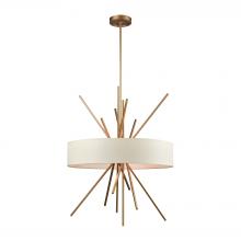 ELK Home Plus 66973/5 - Xenia 5-Light Chandelier in Matte Gold with Textured Beige Fabric Shade