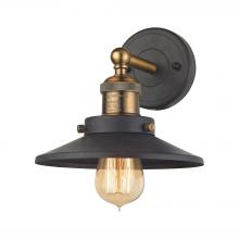 ELK Home Plus 67180/1 - English Pub 1-Light Vanity Lamp in Antique Brass and Tarnished Graphite with Metal Shade
