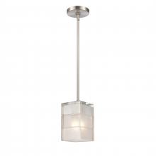 ELK Home Plus 67865/1 - Ice Blocks 6'' Wide 1-Light Mini Pendant - Satin Nickel