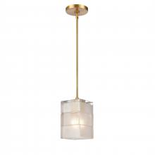 ELK Home Plus 67866/1 - Ice Blocks 6'' Wide 1-Light Mini Pendant - Satin Brass