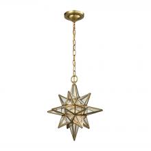 ELK Home Plus 72154/1 - Beamer 1-Light Mini Pendant in Brushed Brass with Clear Glass
