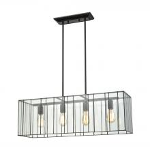 ELK Home Plus 72196/4 - Lucian 4-Light Chandelier in Oil Rubbed Bronze with Clear Glass