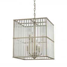 ELK Home Plus 81097/6 - Ridley 6-Light Chandelier in Aged Silver with Oval Glass Rods