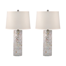 ELK Home Plus 812/S2 - Mother of Pearl Cylinder Table Lamp (Set of 2)