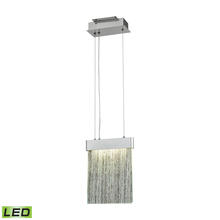 ELK Home Plus 85111/LED - Meadowland 1-Light Mini Pendant in Satin Aluminum and Chrome with Textured Glass - Integrated LED