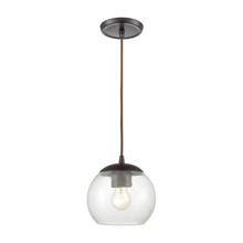 ELK Home Plus 85210/1 - Kendal 1-Light Mini Pendant in Oil Rubbed Bronze with Patterned Clear Glass