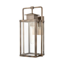 ELK Home Plus 89182/1 - Crested Butte 1-Light Outdoor Sconce in Vintage Brass with Clear Glass Enclosure