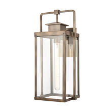 ELK Home Plus 89183/1 - Crested Butte 1-Light Outdoor Sconce in Vintage Brass with Clear Glass Enclosure