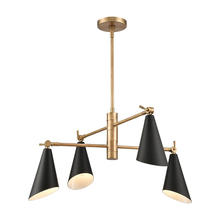 ELK Home Plus 89216/4 - Calder 4-Light chandelier in  Natural Brass / Matte Black
