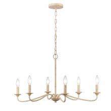 ELK Home Plus 90220/6 - Ellisville 30'' Wide 6-Light Chandelier - Antique Cream