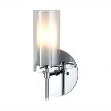 ELK Home Plus BV671-90-15 - Tubolaire 1-Light Wall Lamp in Chrome with Clear Outer Glass and Frosted Interior
