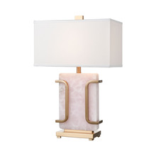 ELK Home Plus D4514 - Archean Table Lamp in Pink and Cafe Bronze with a White Linen Shade