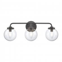 ELK Home Plus EC89934/3 - Fairbanks 22.75'' Wide 3-Light Vanity Light - Matte Black and Clear