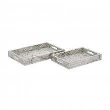 ELK Home Plus H0807-9765/S2 - Eaton Etched Tray - Set of 2 White (2 pack) (2 pack)