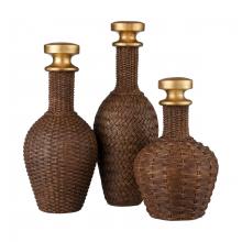 ELK Home Plus S0037-11230/S3 - Duin Bottle - Set of 3 Brown