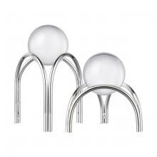 ELK Home Plus S0057-11221/S2 - Sibyl Orb Stand - Set of 2 Silver (2 pack) (2 pack)