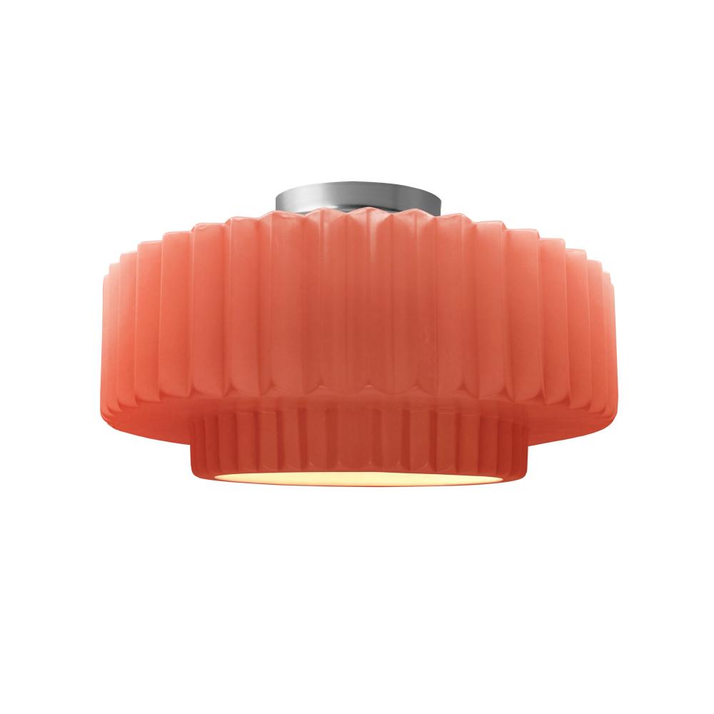 Medium Tier Pleated Semi-Flush