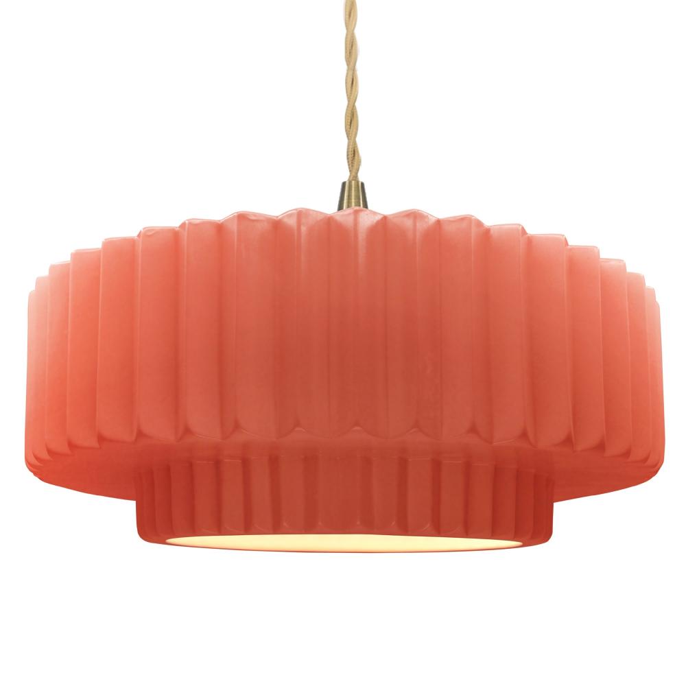 Large Tier Pleated 1-Light Pendant