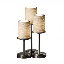 Justice Design Group POR-8797-10-WAVE-NCKL - Dakota 3-Light Table Lamp