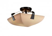 Justice Design Group PNA-9630-25-WAVE-DBRZ - 14" Semi-Flush Bowl w/ Tapered Clips