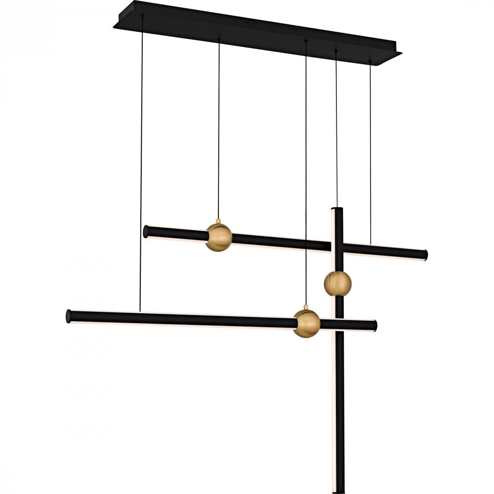 Harvick Matte Black Linear Chandelier