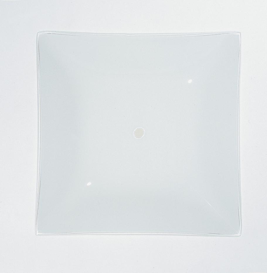 12 Inch Square Glass Lamp Shade; White Finish