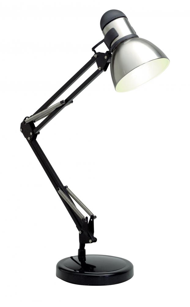 Swing Arm Drafting Lamp; 1 Light; GU24 Bulb Base; Steel / Black; Adjustable height