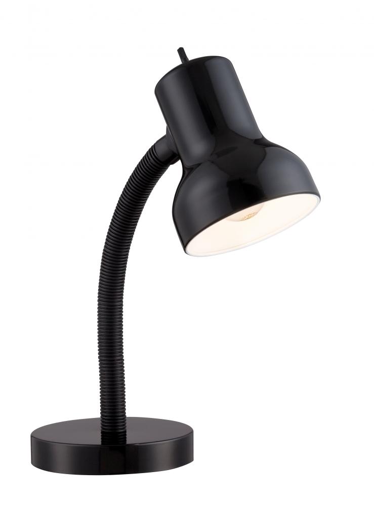 Goose Neck Desk Lamp; GU24 Bulb Base; Black Finish