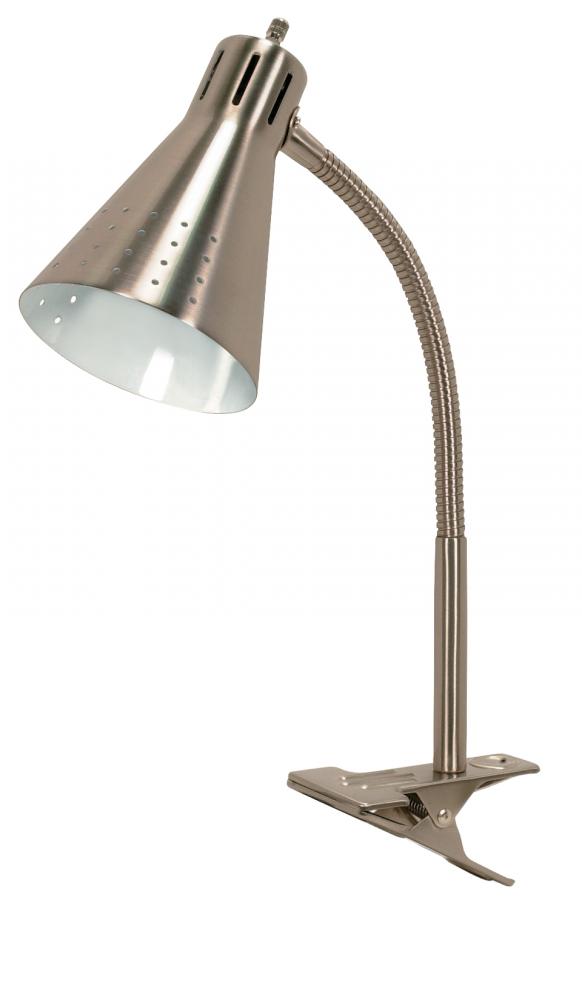 Clip-On Gooseneck Lamp - 1 Light - Brushed Nickel