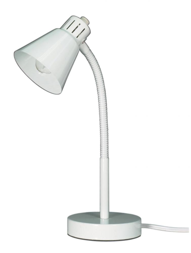 Small Gooseneck Desk Lamp - 1 Light - White