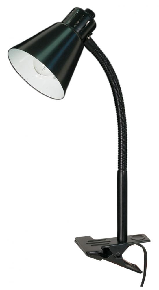 Clip-On Gooseneck Lamp - 1 Light - Black