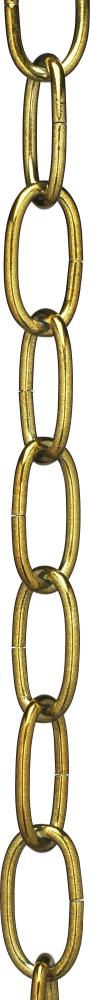 8 Gauge Chain; Antique Brass Finish; 1 Yard Length; 11/2" Link Length; 7/8" Link Width;