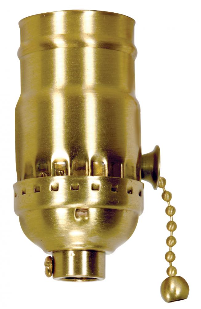 On-Off Pull Chain Socket; 1/8 IPS; 3 Piece Stamped Solid Brass; Polished Brass Finish; 660W; 250V