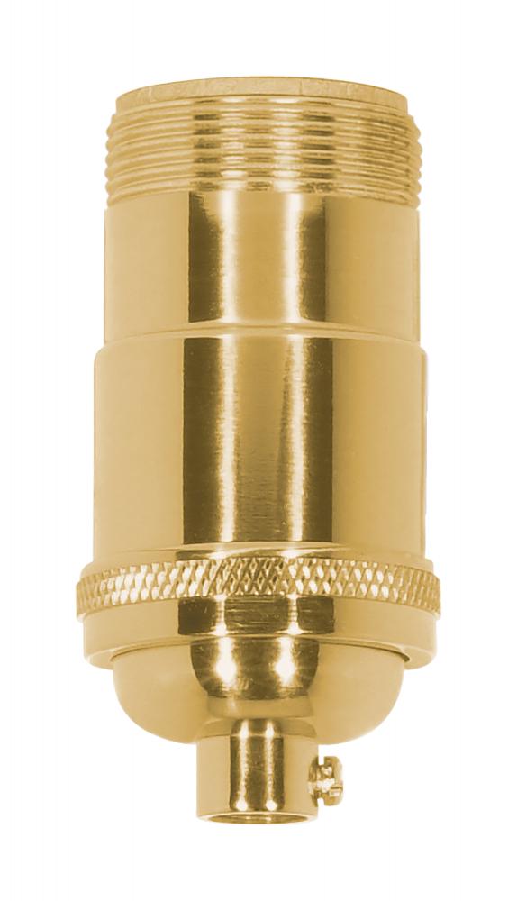 3-Way (2 Circuit) Keyless Socket; 1/8 IPS; 4 Piece Stamped Solid Brass; Polished Brass Finish; 660W;