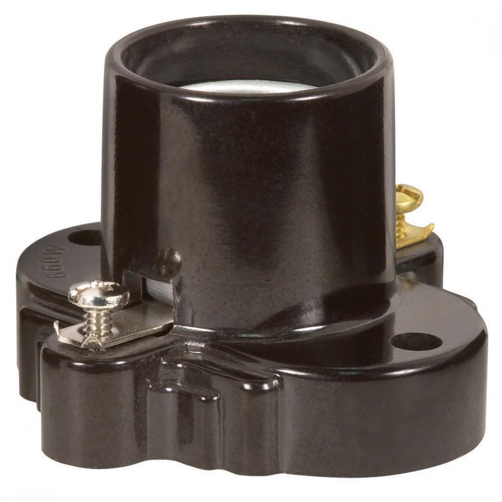 Phenolic Receptacle Wih Mounting Holes; Brown Finish; Screw Terminals; 1-5/8" Height;