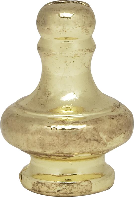 Large Pyramid Knob; 1-1/4" Height; 1/8 IP; Polished Brass Finish