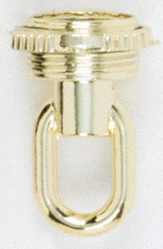 3/8 IP Screw Collar Loop With Ring; Brass Plated