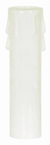 Plastic Drip Candle Cover; White Plastic Drip; 1-3/16" Inside Diameter; 1-1/4" Outside