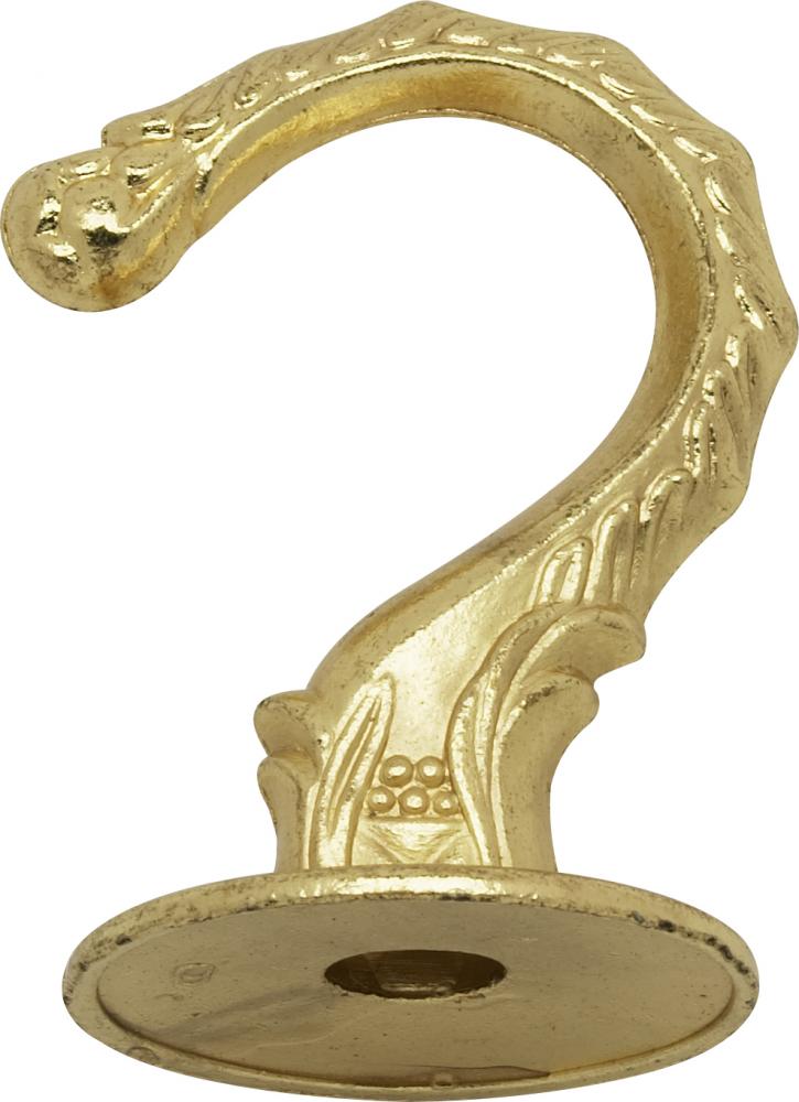 Die Cast Large Swag Hook; Brass Plated Finish; Kit Contains 1 Hook And Hardware; 10lbs Max