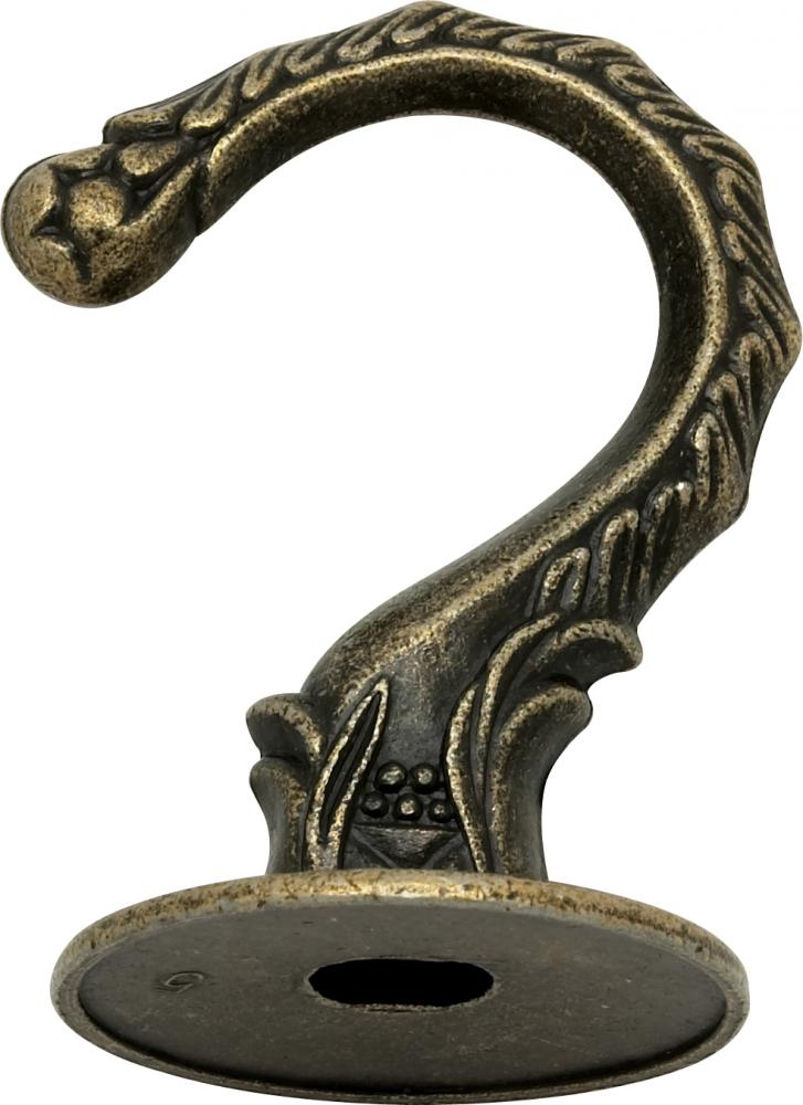 Die Cast Large Swag Hook; Antique Brass Finish; Kit Contains 1 Hook And Hardware; 10lbs Max